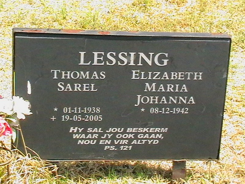 LESSING Thomas Sarel 1938-2005 &amp; Elizabeth Maria Johanna 1942-