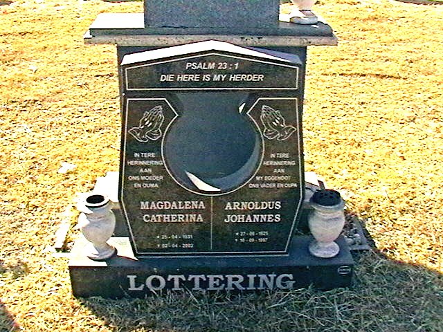 LOTTERING Arnoldus Johannes 1925-1997 &amp; Magdalena Catharina 1931-2002