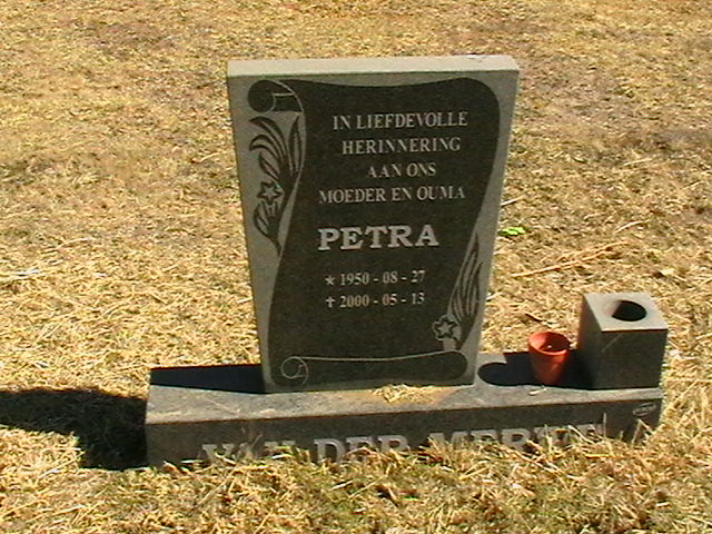 MERWE Petra, van der 1950-2000