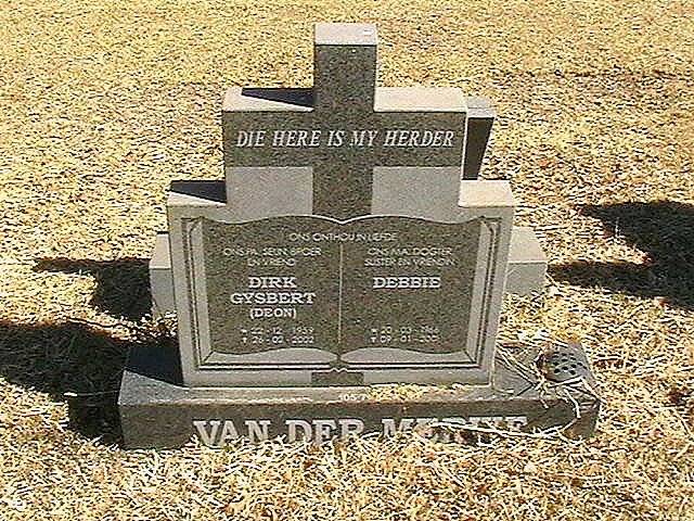 MERWE Dirk Gysbert, van der 1939-2002 &amp; Debbie 1946-?
