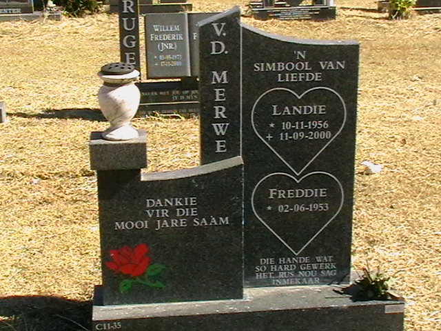 MERWE Freddie, van der 1953- &amp; Landie 1956-2000