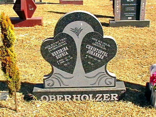 OBERHOLZER Christoffel Johannes 1929- &amp; Hendrina Sophia 1926-2008
