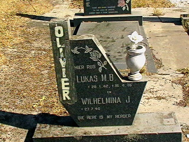 OLIVIER Lukas M.B. 1942-1986 &amp; Wilhelmina J. 1940-