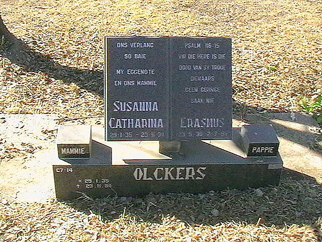 OLCKERS Erasmus 1930-199? &amp; Susanna Catharina 1935-1994