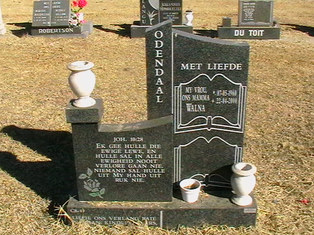 ODENDAAL Walna 1959-2000