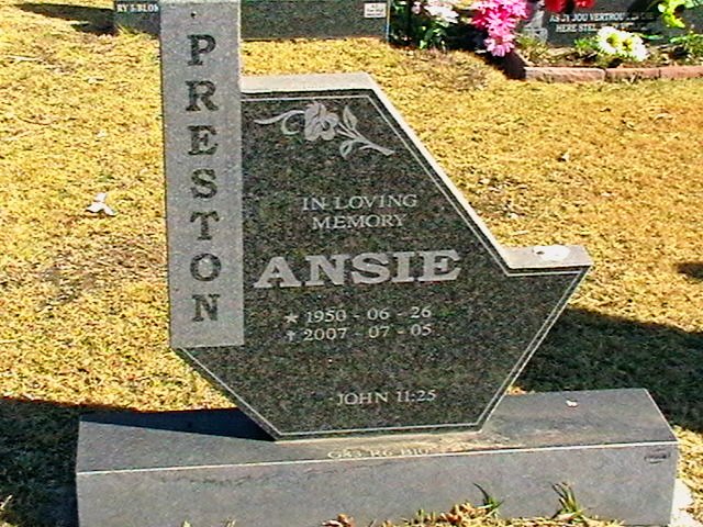 PRESTON Ansie 1950-2007