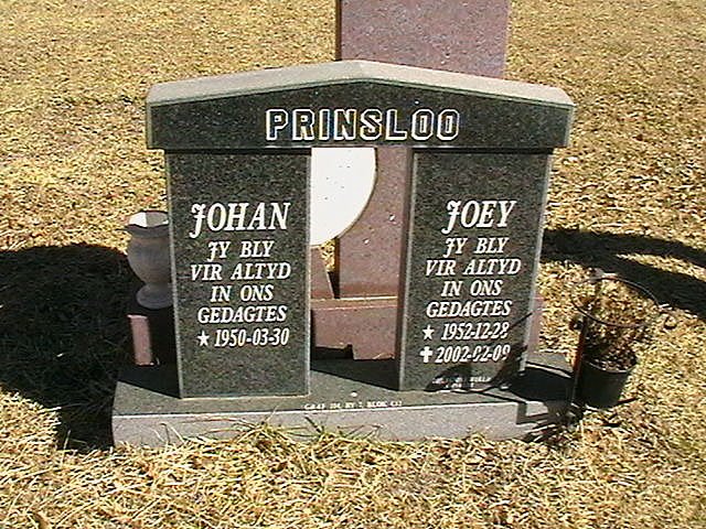 PRINSLOO Johan 1950- &amp; Joey 1952-2002