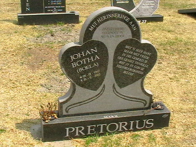 PRETORIUS Johan Botha 1962-2002