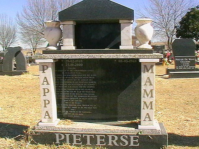 PIETERSE Pappa 1948-2000 &amp; Mamma 1948-