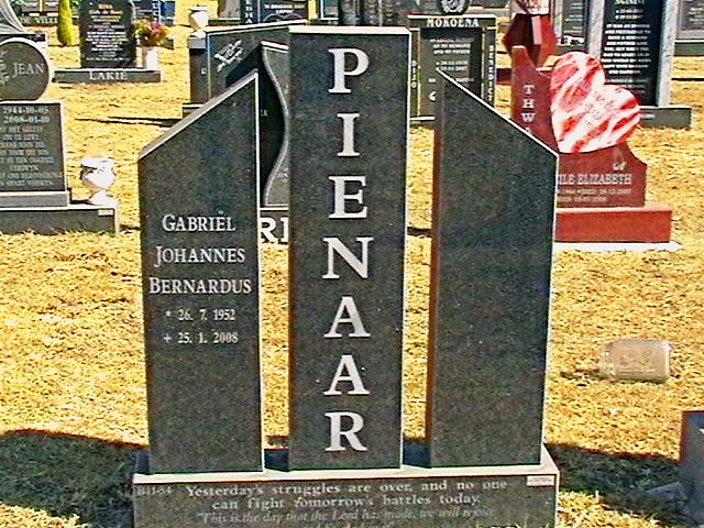 PIENAAR Gabriël Johannes Bernardus 1952-2008