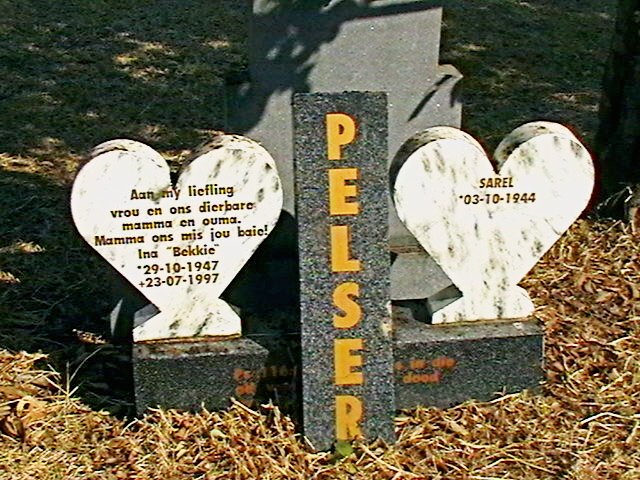 PELSER Sarel 1944- &amp; Ina 1947-1997