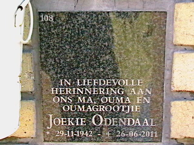 ODENDAAL Joekie 1942-2011