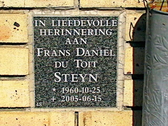 STEYN Frans Daniel du Toit 1960-2005