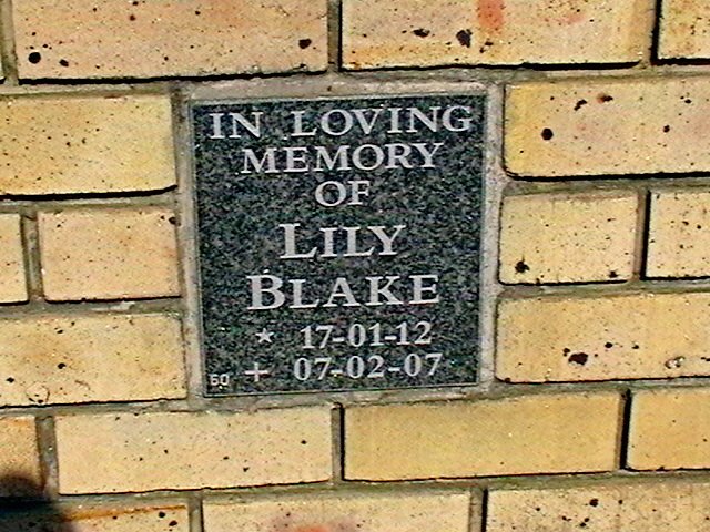BLAKE Lily 1912-2007