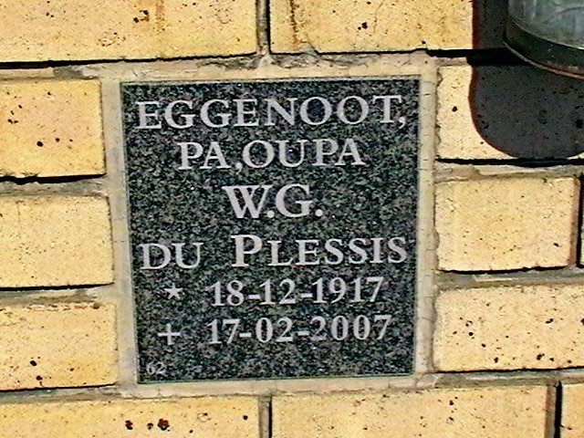 PLESSIS W.G., du 1917-2007