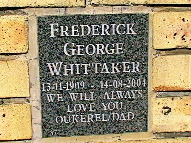 WHITTAKER Frederick George 1909-2004