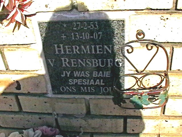 RENSBURG Hermien, van 1953-2007