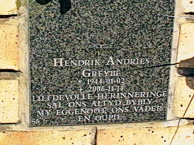GREYBE Hendrik Andries 1944-2006