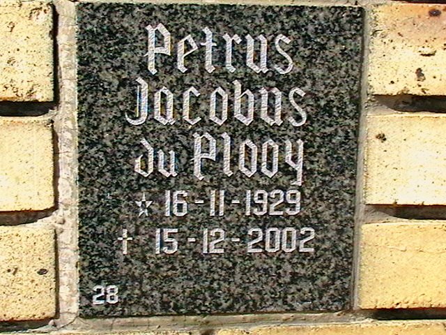 PLOOY Petrus Jacobus, du 1929-2002