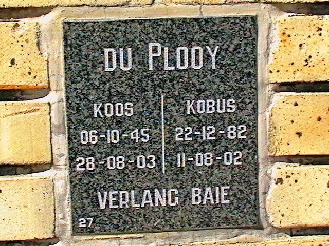 PLOOY Koos, du 1945-2003 :: DU PLOOY Kobus 1982-2002
