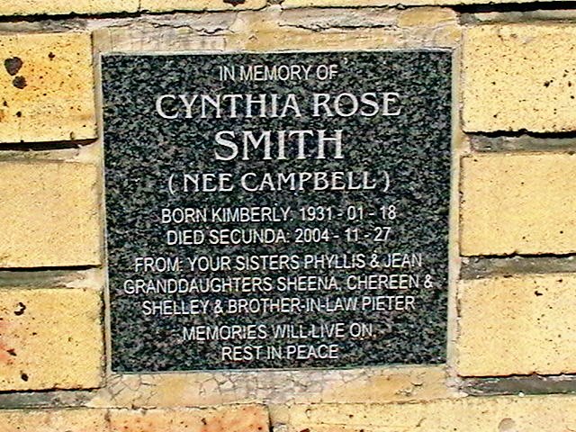 SMITH Cynthia Rose nee CAMPBELL 1931-2004