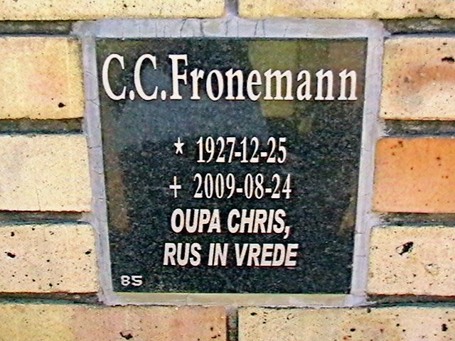 FRONEMANN C.C. 1927-2009