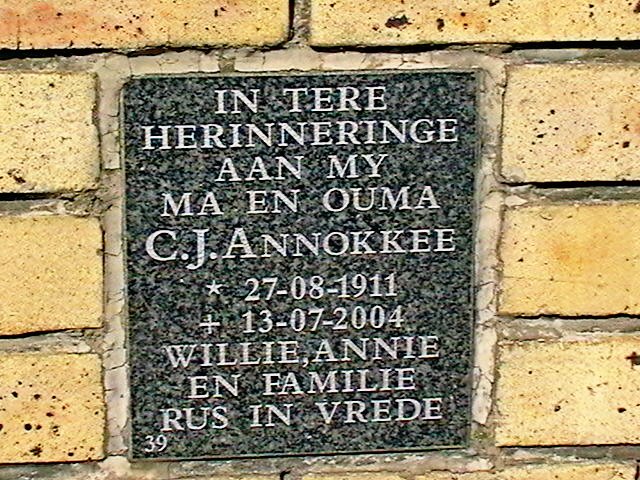 ANNOKKEE C.J. 1911-2004