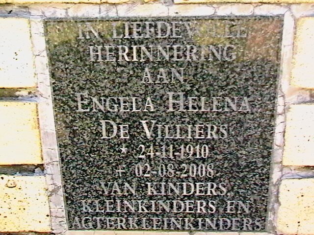 VILLIERS Engela Helena, de 1910-2008