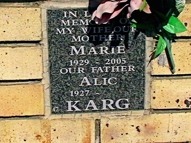 KARG Alic 1927- &amp; Marie 1929-2005