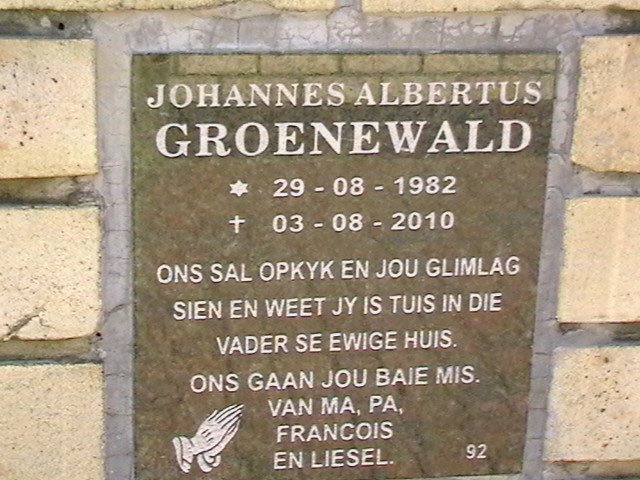 GROENEWALD Johannes Albertus 1982-2010