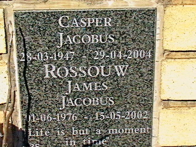 ROSSOUW Casper Jacobus 1947-2004 :: ROSSOUW James Jacobus 1976-2002