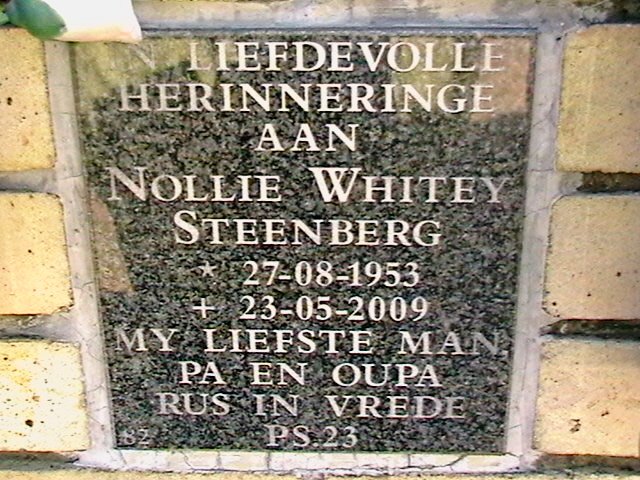 STEENBERG Nollie Whitey 1953-2009