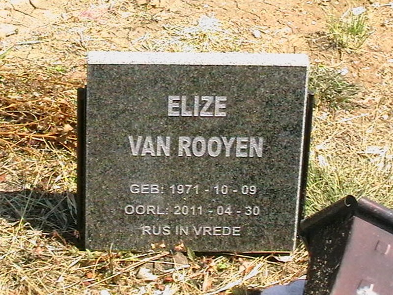 ROOYEN Elize, van 1971-2011