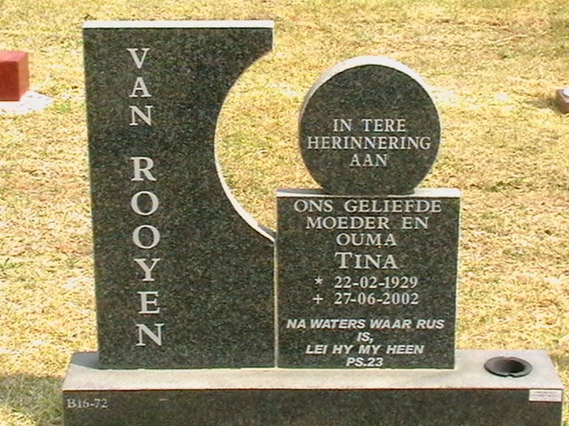 ROOYEN Tina, van 1929-2002