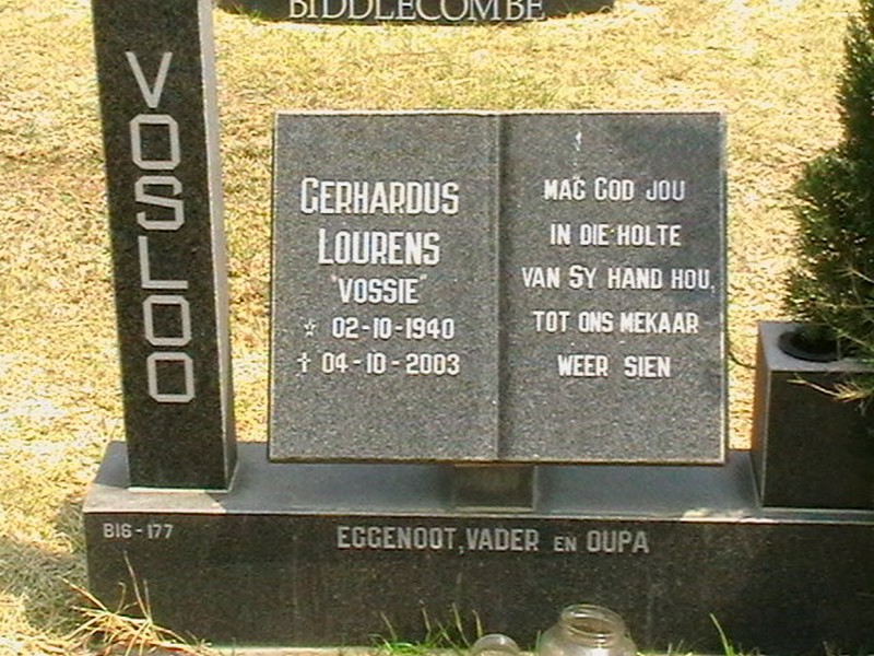 VOSLOO Gerhardus Lourens 1940-2003