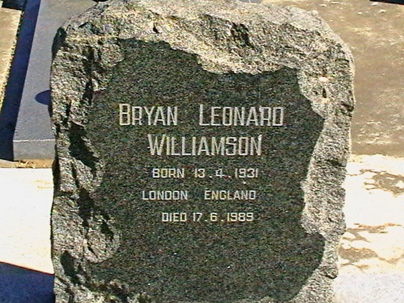 WILLIAMSON Bryan Leonard 1931-1989