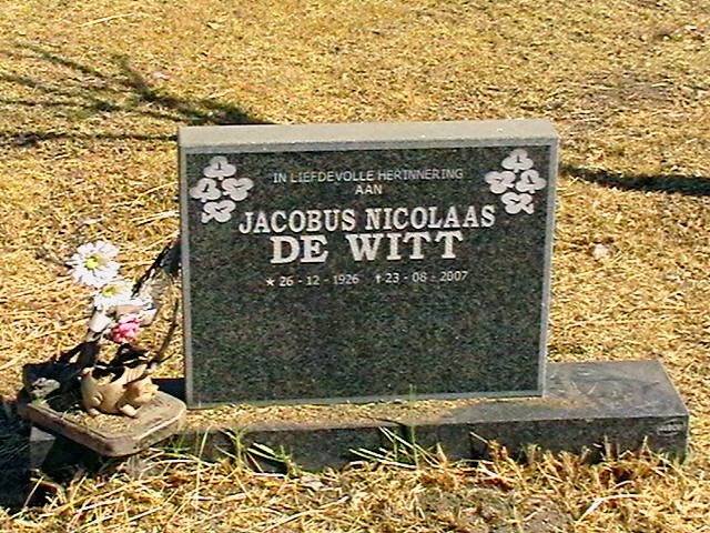 WITT Jacobus Nicolaas, de 1926-2007