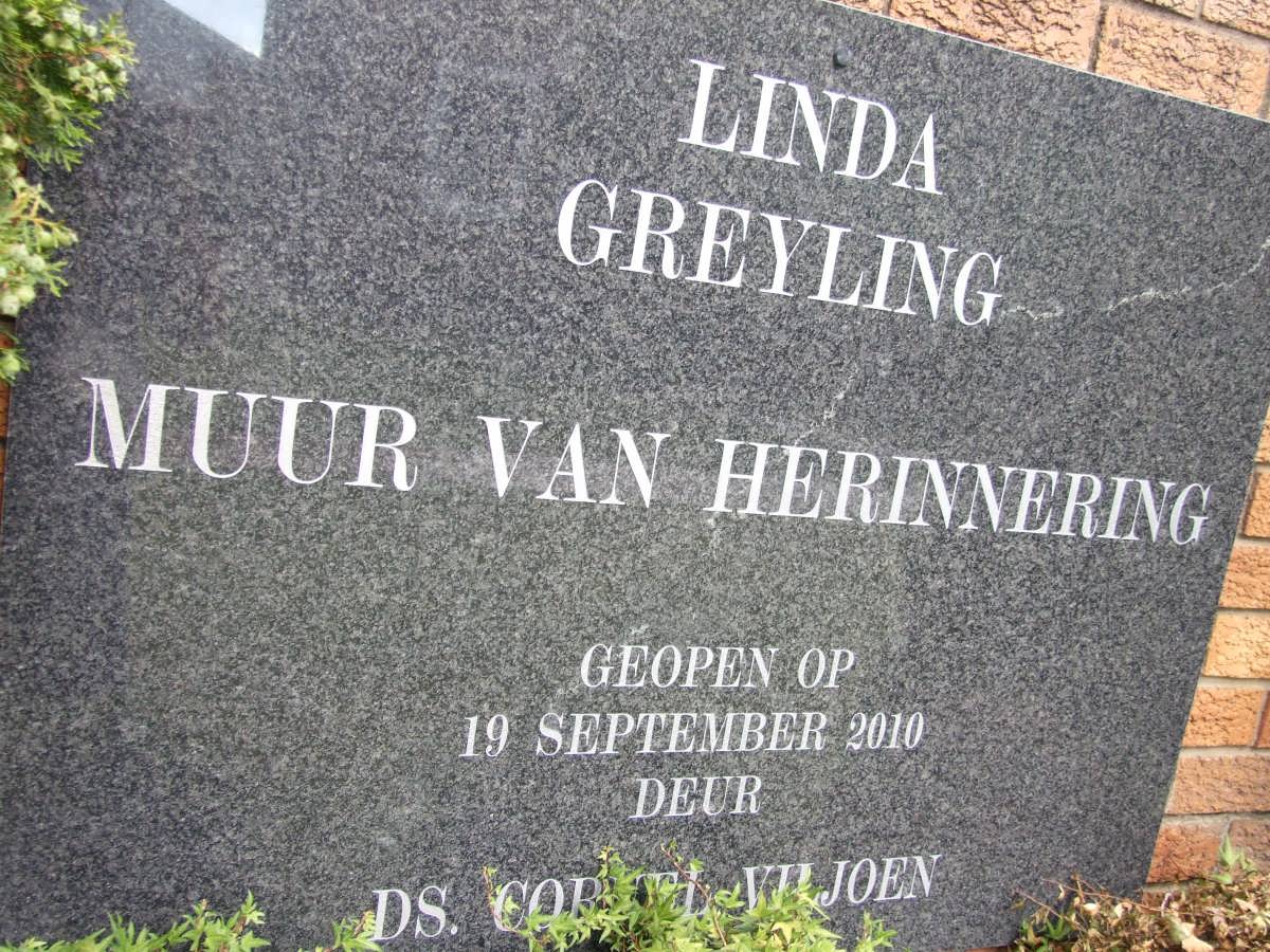 3. Linda Greyling muur van herinnering