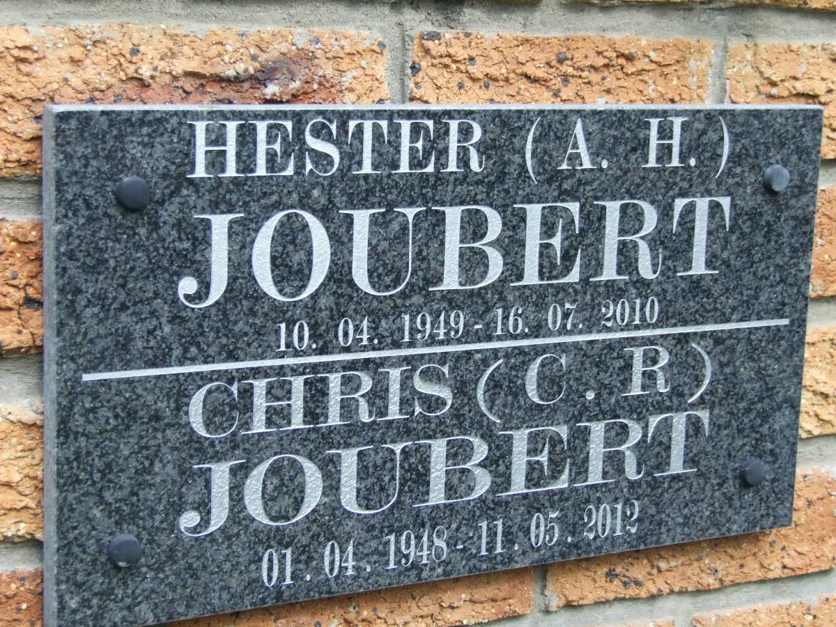 JOUBERT C.R. 1948-2012 &amp; A.H. 1949-2010