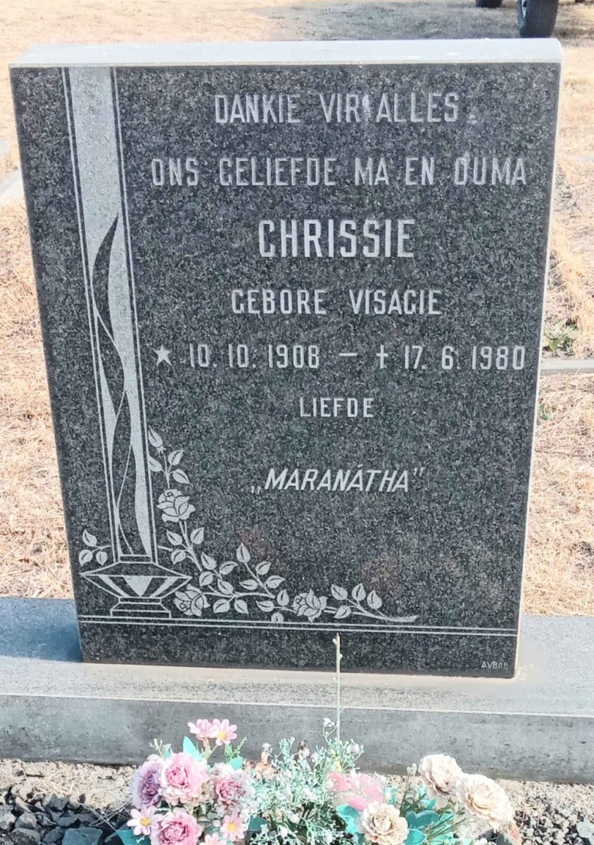 ? Chrissie nee VISAGIE 1908-1980
