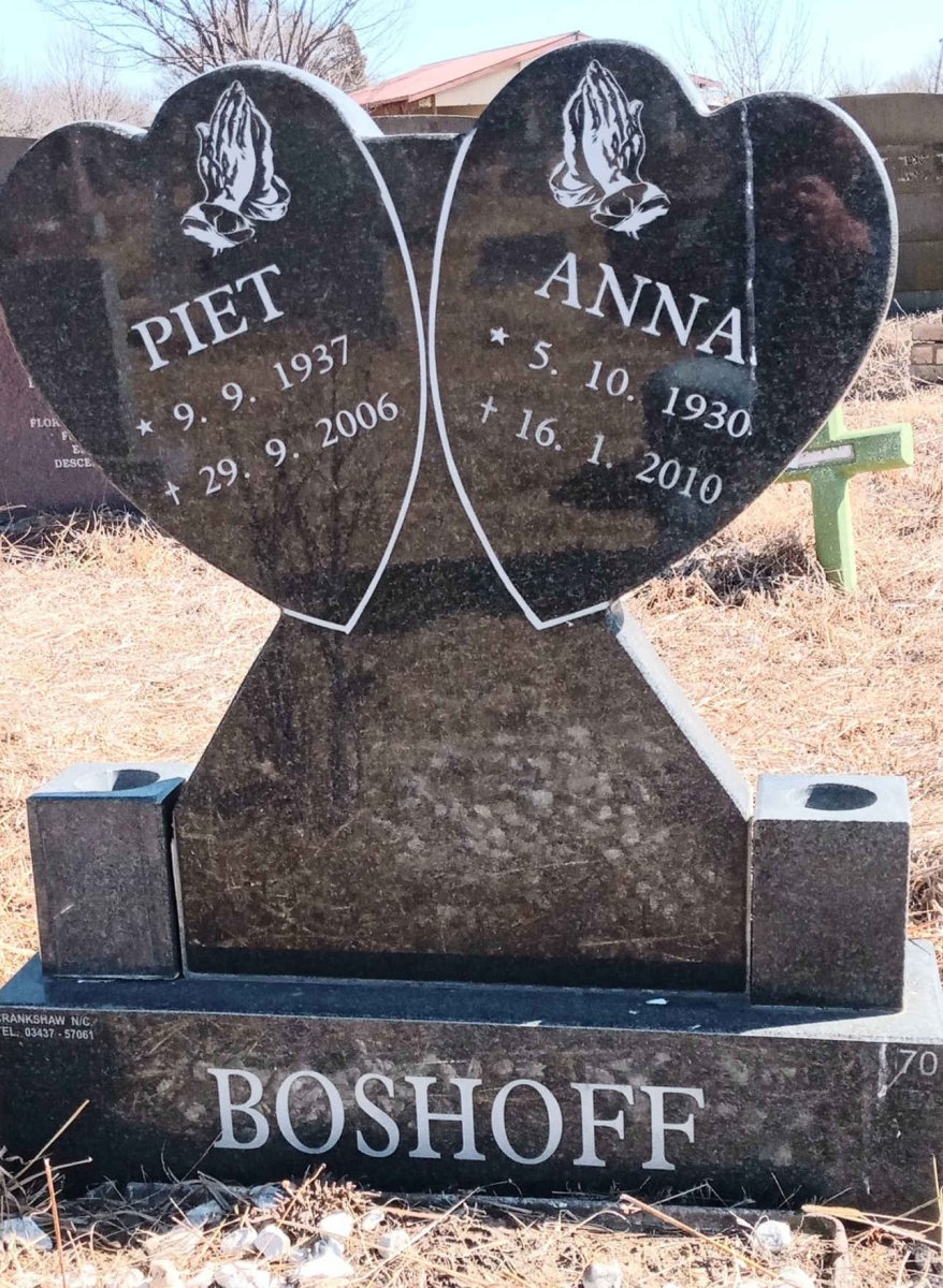 BOSHOFF Piet 1937-2006 & Anna 1930-2010 