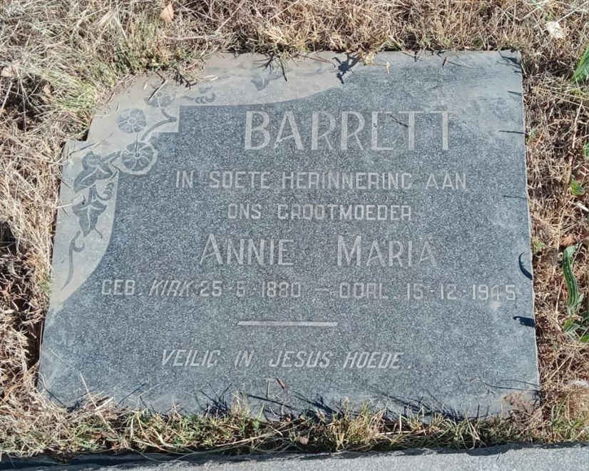 BARRETT Annie Maria nee KIRK 1880-1945