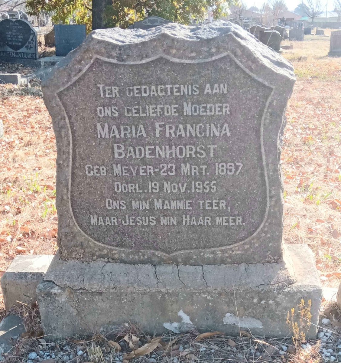 BADENHORST Maria Francina nee MEYER 1897-1955