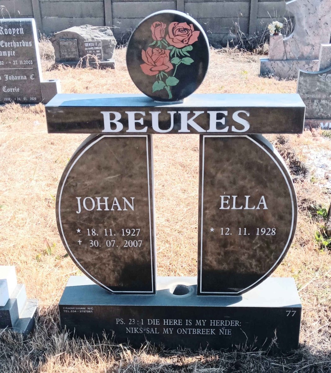 BEUKES Johan 1927-2007 & Ella 1928-