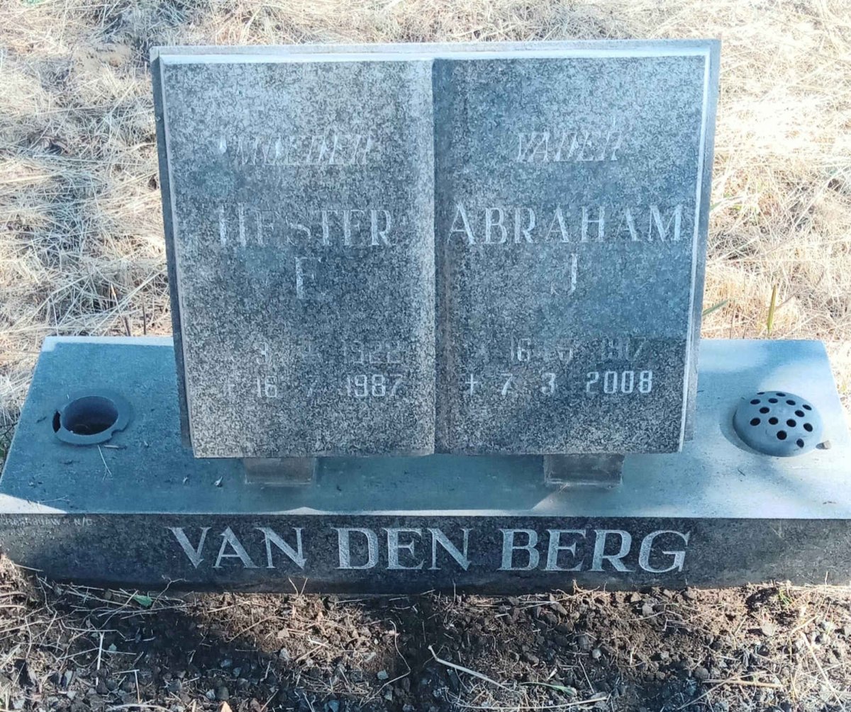 BERG Abraham J., van den 1917-2008 & Hester E. 1922-1987