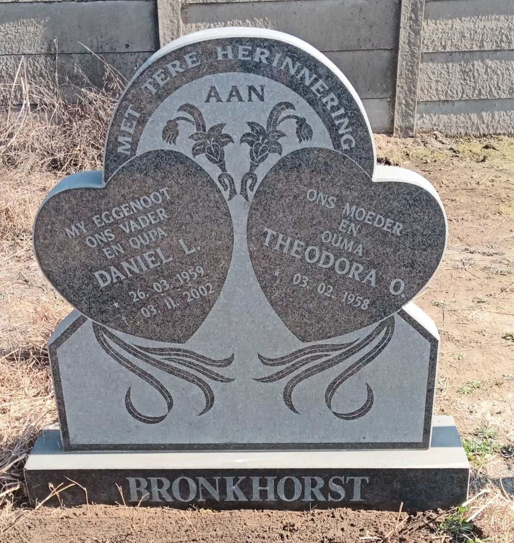BRONKHORST Daniel L. 1959-2002 & Theodora O. 1958-