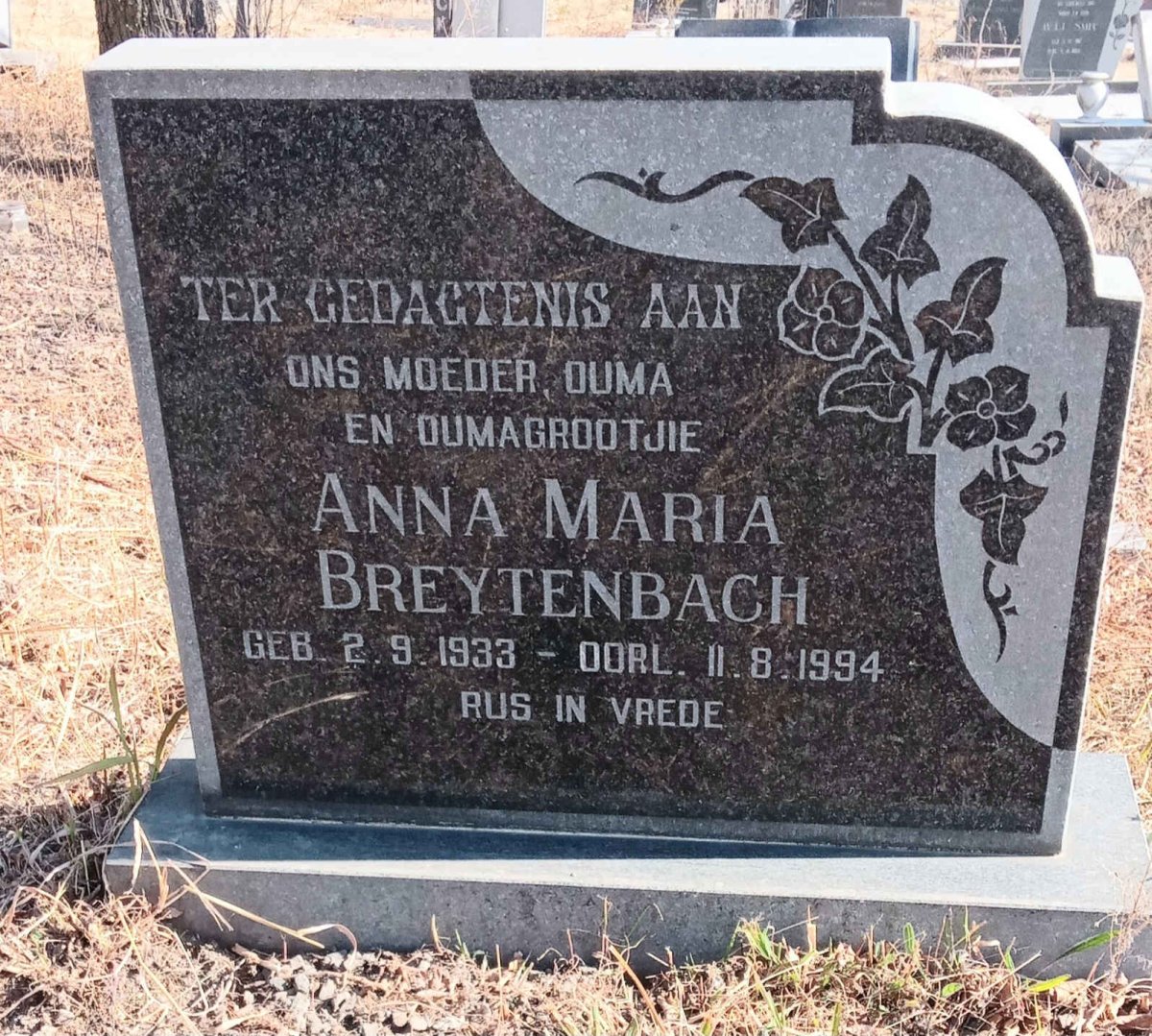 BREYTENBACH Anna Maria 1933-1994