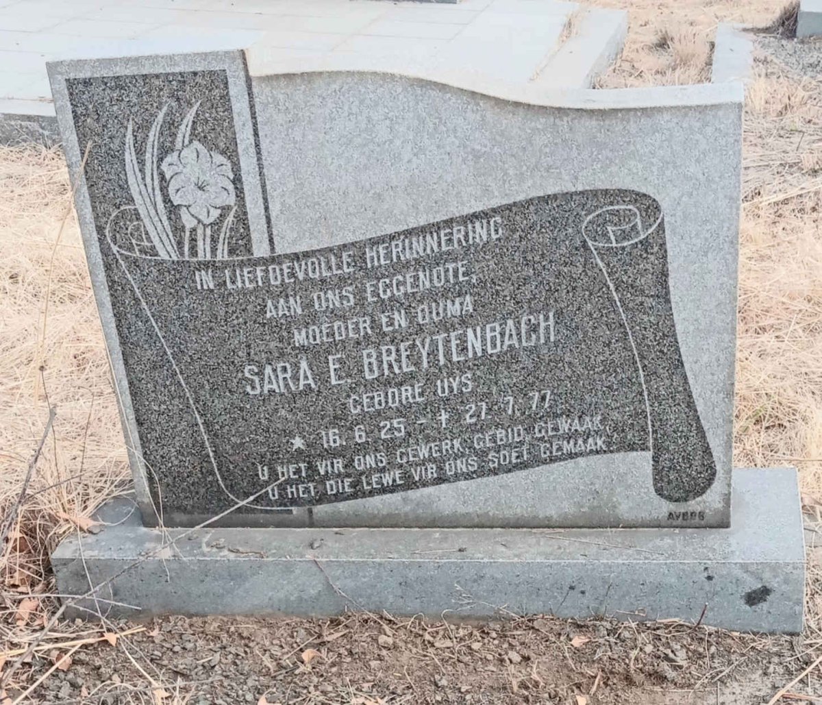 BREYTENBACH Sara E. nee UYS 1925-1977