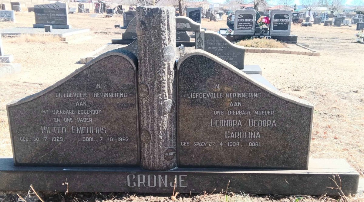 CRONJE Pieter Emeulius 1929-1967 & Leonora Debora Carolina GREEN 1934-