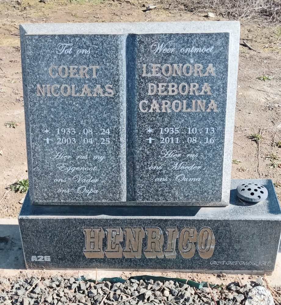HENRICO Coert Nicolaas 1933-2003 & Leonora Debora Carolina 1935-2011
